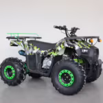 Green and black ATV with off-road tires