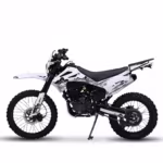 White and black 300cc dirt bike side view
