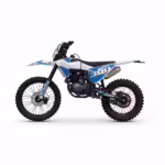 White and blue 300 dirt bike side view