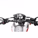Motorcycle handlebars with instrument panel and fuel tank