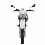 White dirt bike front view with headlight