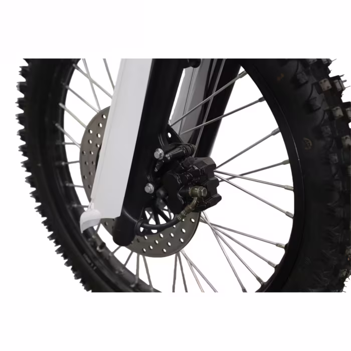 Rueda delantera de moto de cross con sistema de freno de disco
