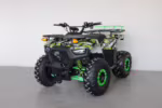 Green and black camouflage ATV with large tires