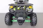 Green and black ATV front view with large tires
