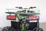 Rear view of green and black ATV quad bike