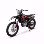 Black and red dirt bike studio shot