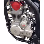Motorcycle engine with electric starter and red cylinder head
