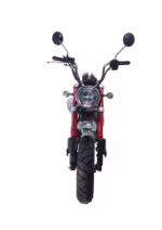 Front view of YKF-APE 125 motorcycle with red forks