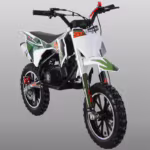 White and green mini dirt bike with SYX branding