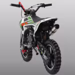 Green and white mini dirt bike with SYX moto branding