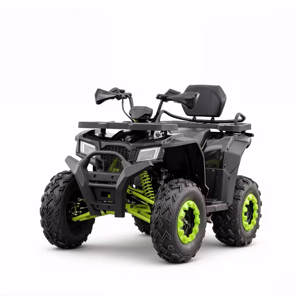 YKF-DDQ I 200cc quad black and green off-road ATV with rugged tires