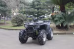 Black utility ATV with large off-road tires