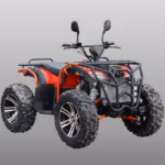 Orange and black ATV quad bike with front bumper