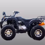 Black ATV quad bike side view