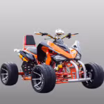 Orange sport ATV quad bike with black wheels