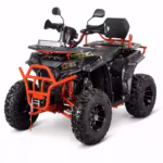 YKF-DTL II 200cc adult atv black and orange off-road quad with LED light bar