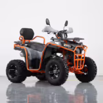 Gray and orange ATV with rugged tires