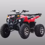 ATV utilitario rojo y negro con portaequipajes delantero