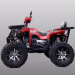 Red 4x4 ATV quad bike side view