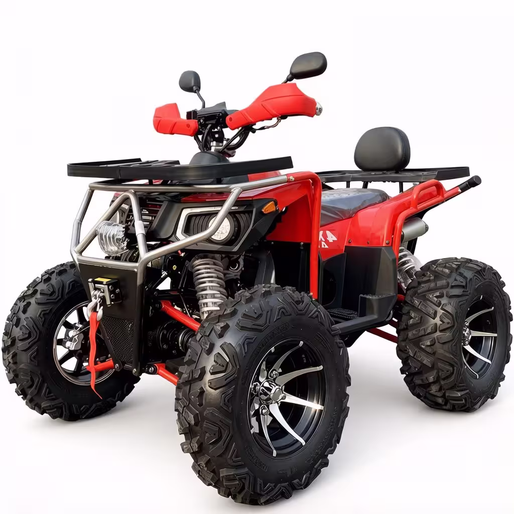 YKF-DZS 300 300cc quad red and black 4x4 utility ATV with large off-road tires