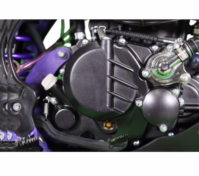 Tampa lateral do motor da motocicleta com quadro roxo