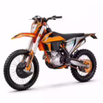 Orange and black dirt bike side view