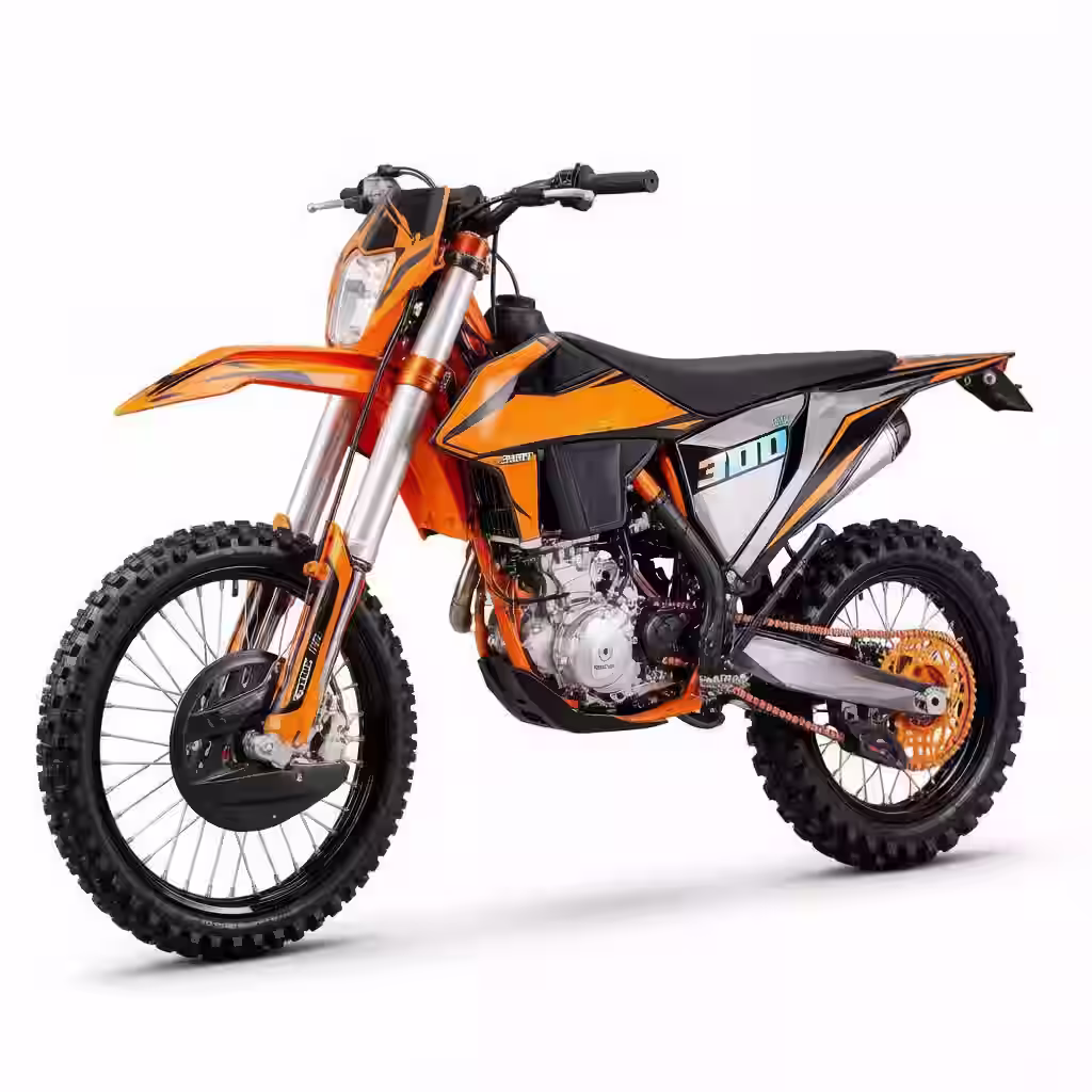 YKF-K1 NC300S I_3-ykfmoto-com Orange and black dirt bike side view
