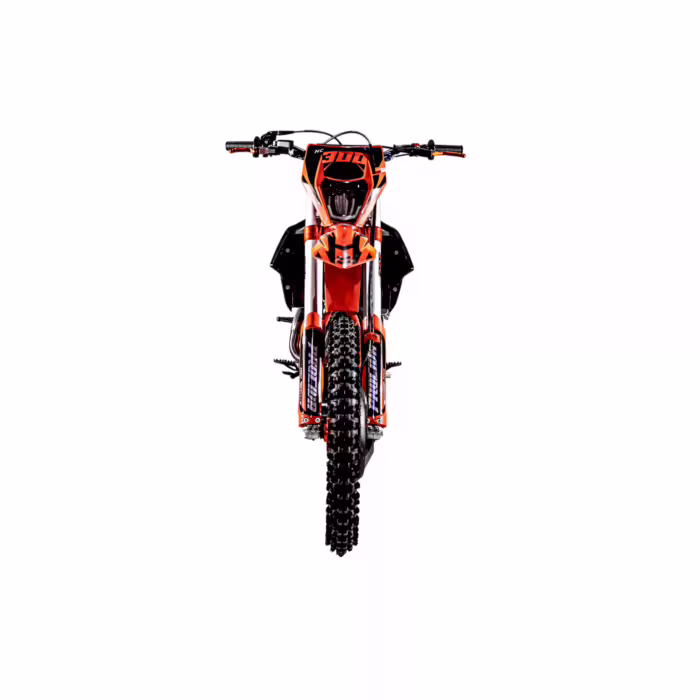vista frontal da moto de motocross NC300S laranja