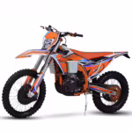 Orange KID dirt bike with blue graphics