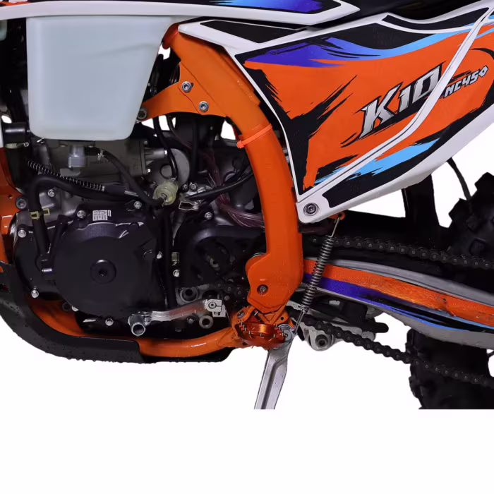 Detalhes do motor e do quadro da moto de motocross YKF K1 NC450