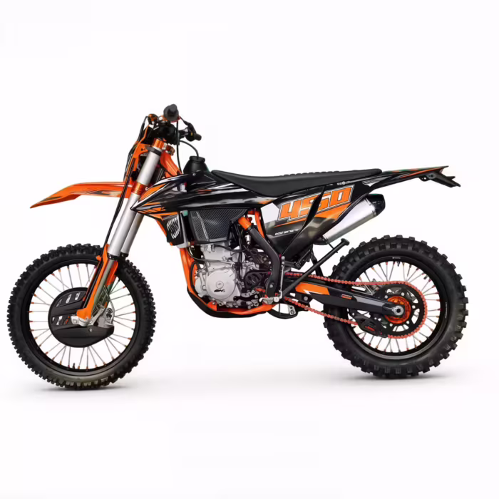 Vista lateral da moto de motocross YKF K1 NC450