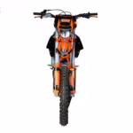 Orange and black dirt bike front view with 450 marking