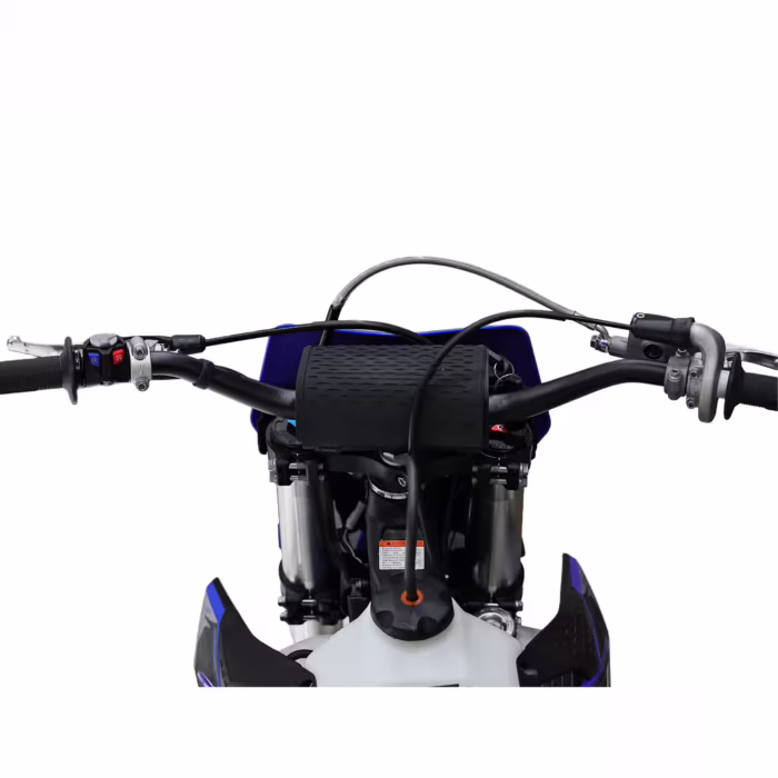 Guidão de motocross com comandos e suspensão dianteira