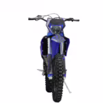 Blue dirt bike front view with headlight
