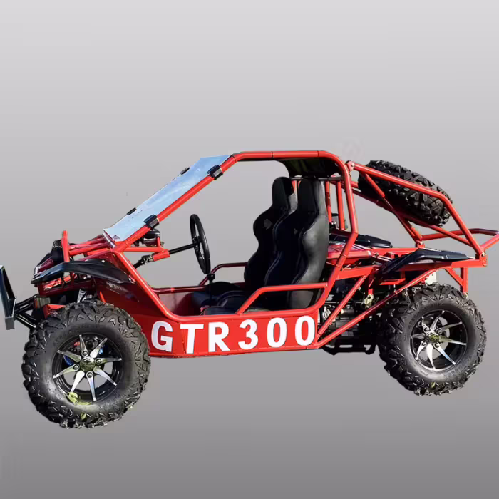 Vista lateral del buggy todoterreno GTR300 rojo