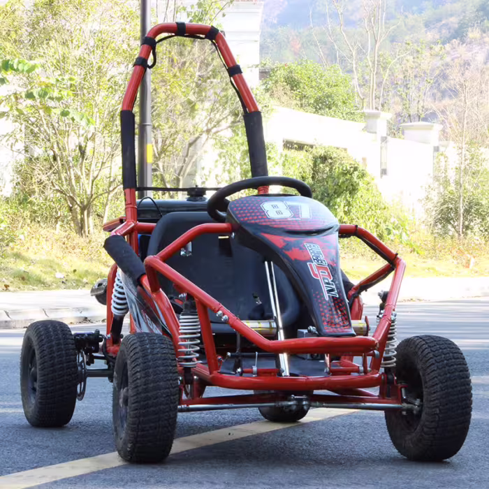 Kart todoterreno rojo con jaula antivuelco