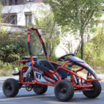 Red off-road go-kart with roll cage