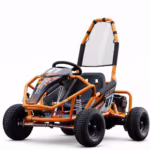 Orange go-kart with roll bar and off-road tires