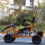 Orange electric go-kart with number 87