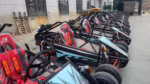 Row of BJS off-road go-karts lined up outdoors