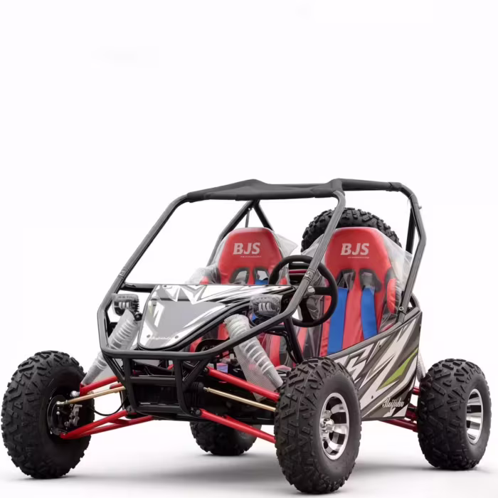 Go-kart todoterreno de dos plazas con jaula antivuelco