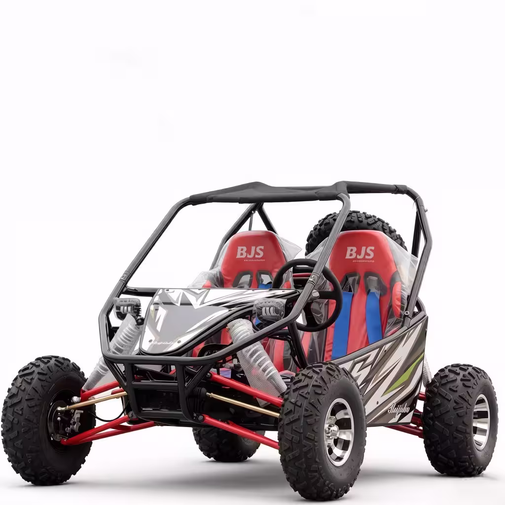 Two-seat off-road go-kart with roll cage