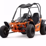 Kart off-road laranja com gaiola de proteção preta