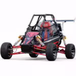 Off-road go-kart with roll cage and suspension