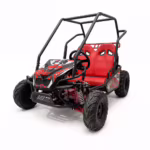 Red off-road go-kart with roll cage
