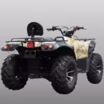 Camouflage ATV rear view with large tires