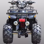 Rear view of black ATV quad bike