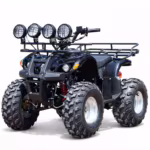 YKF-LB01 125cc youth atv black kids quad with four spotlights and front rack