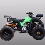 Green and black sport ATV quad bike side view