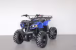 Blue utility ATV with front and rear racks